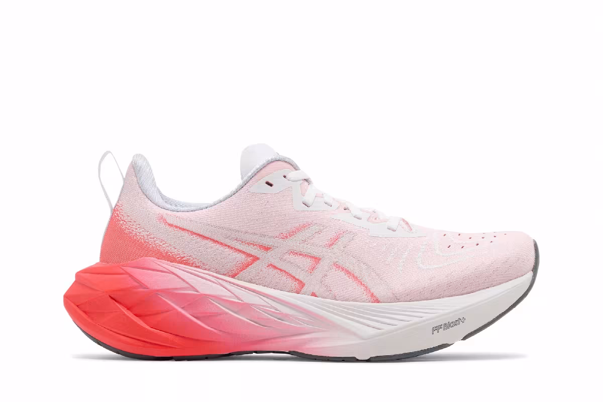 Hakaone Ekiden x ASICS Women's Novablast 4 White Sunrise Red, view 2