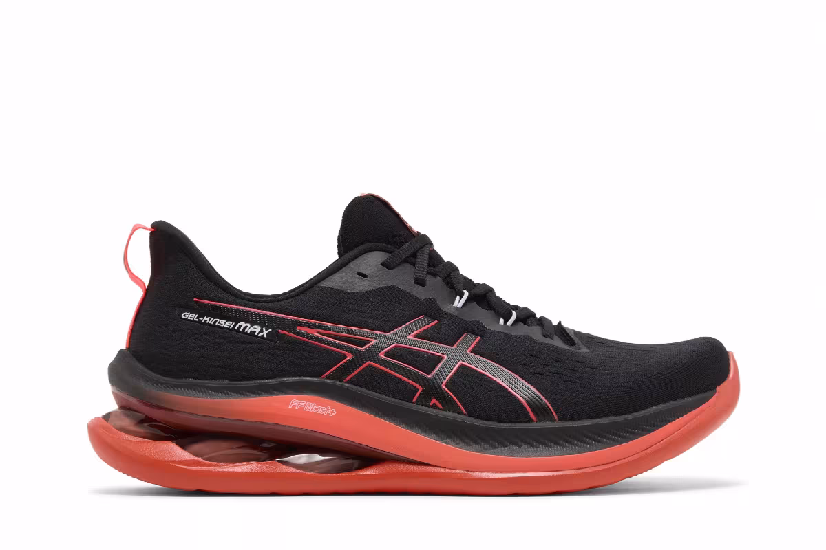 Asics Gel Kinsei Max Black Sunrise Red, view 2