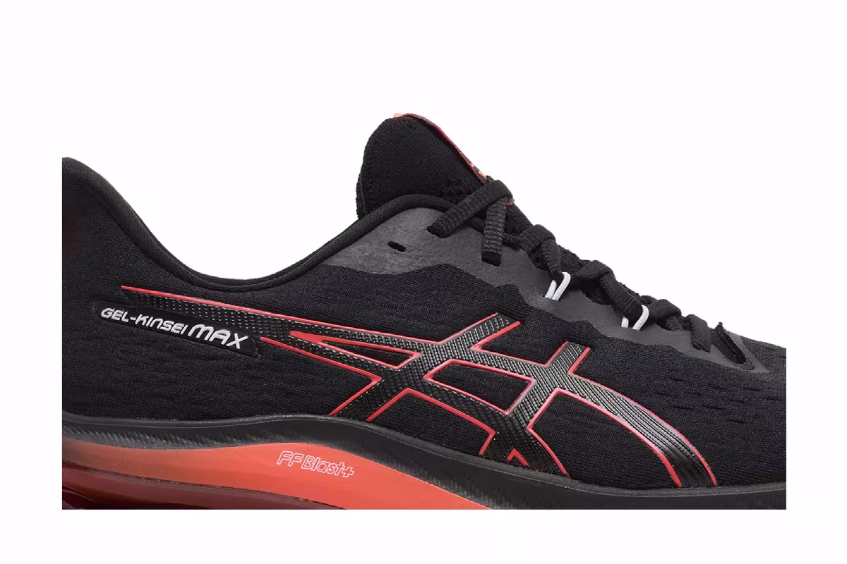 Asics Gel Kinsei Max Black Sunrise Red, view 3