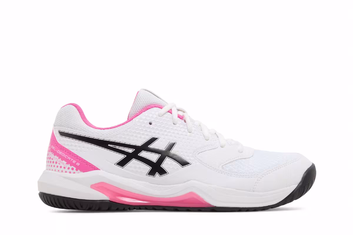 Asics Women's Gel Dedicate 8 White Hot Pink, view 2