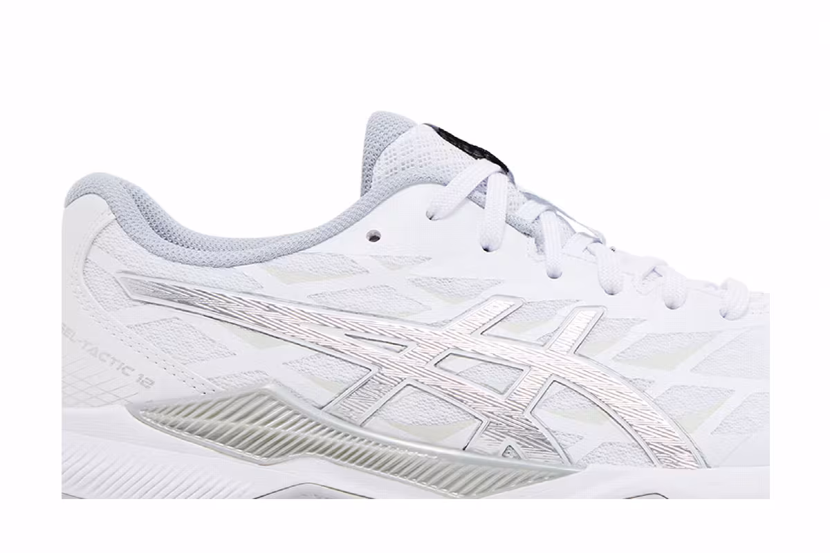 Asics Women's Gel Tactic 12 White Pure Silver, view 3