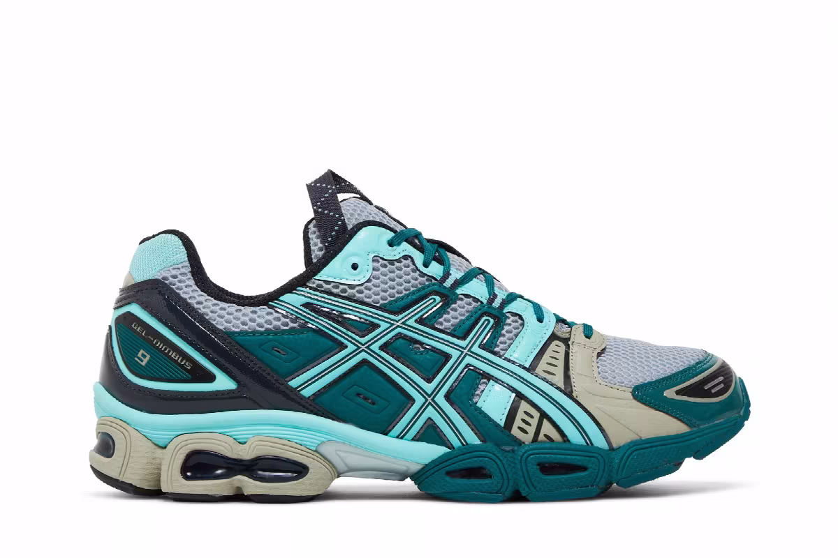 Kiko Kostadinov x ASICS UB3-S Gel Nimbus 9 Piedmont Grey Aruba Blue, view 2