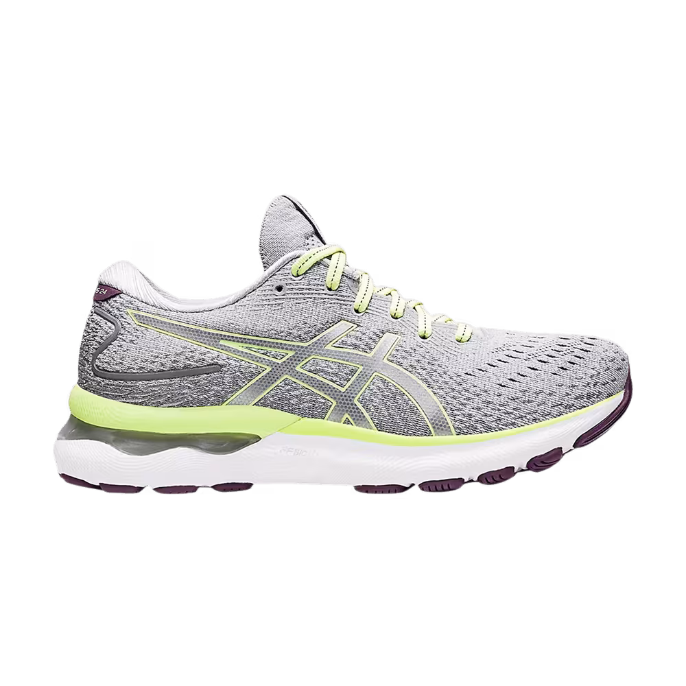 Asics Women's Gel Nimbus 24 Piedmont Grey Lime Green