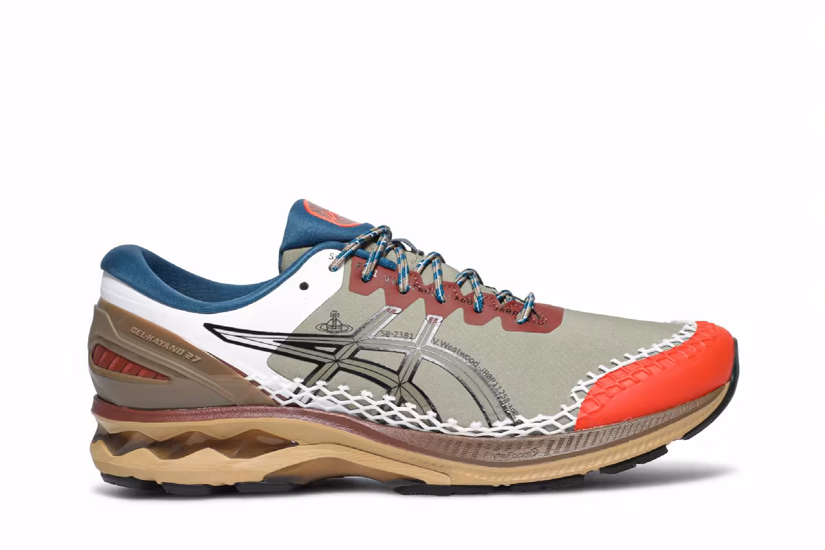 Vivienne Westwood x ASICS Gel Kayano 27 DE Lichen Green Brown, view 2