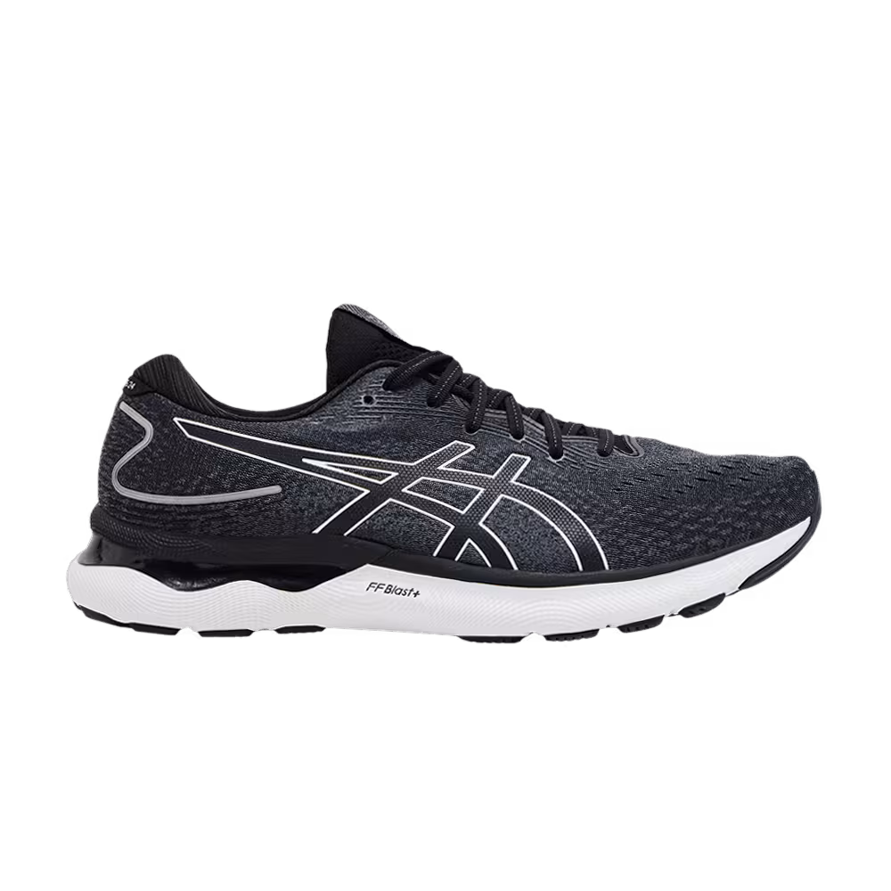Asics Gel Nimbus 24 2E Wide Black White