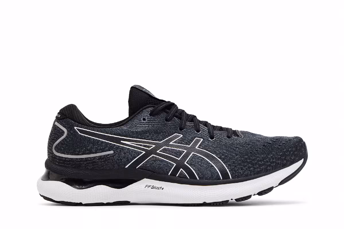 Asics Gel Nimbus 24 2E Wide Black White, view 2
