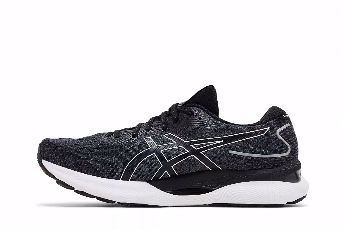 Asics Gel Nimbus 24 2E Wide Black White, view 4