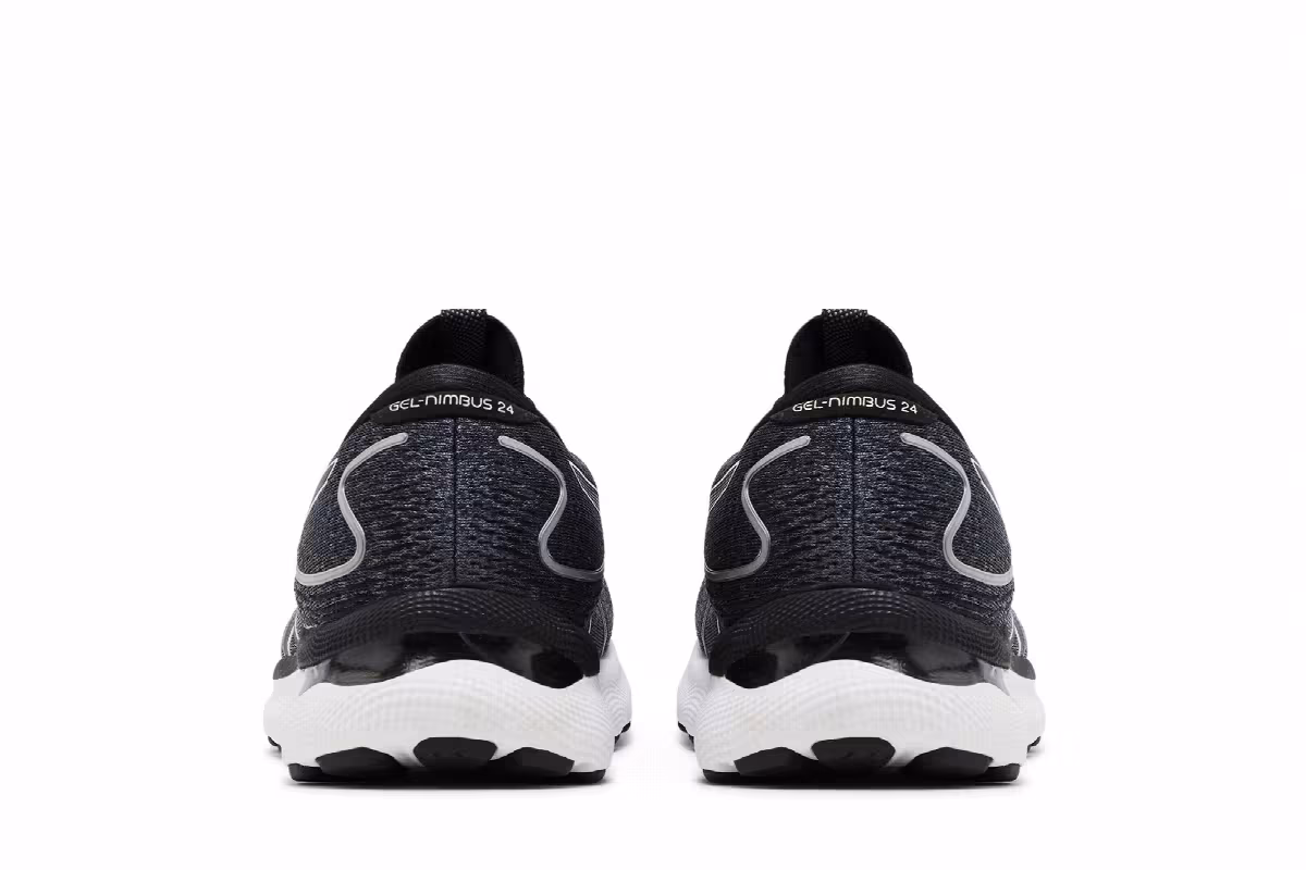 Asics Gel Nimbus 24 2E Wide Black White, view 7