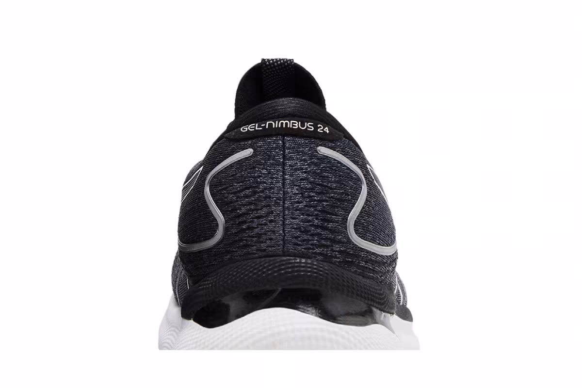 Asics Gel Nimbus 24 2E Wide Black White, view 8