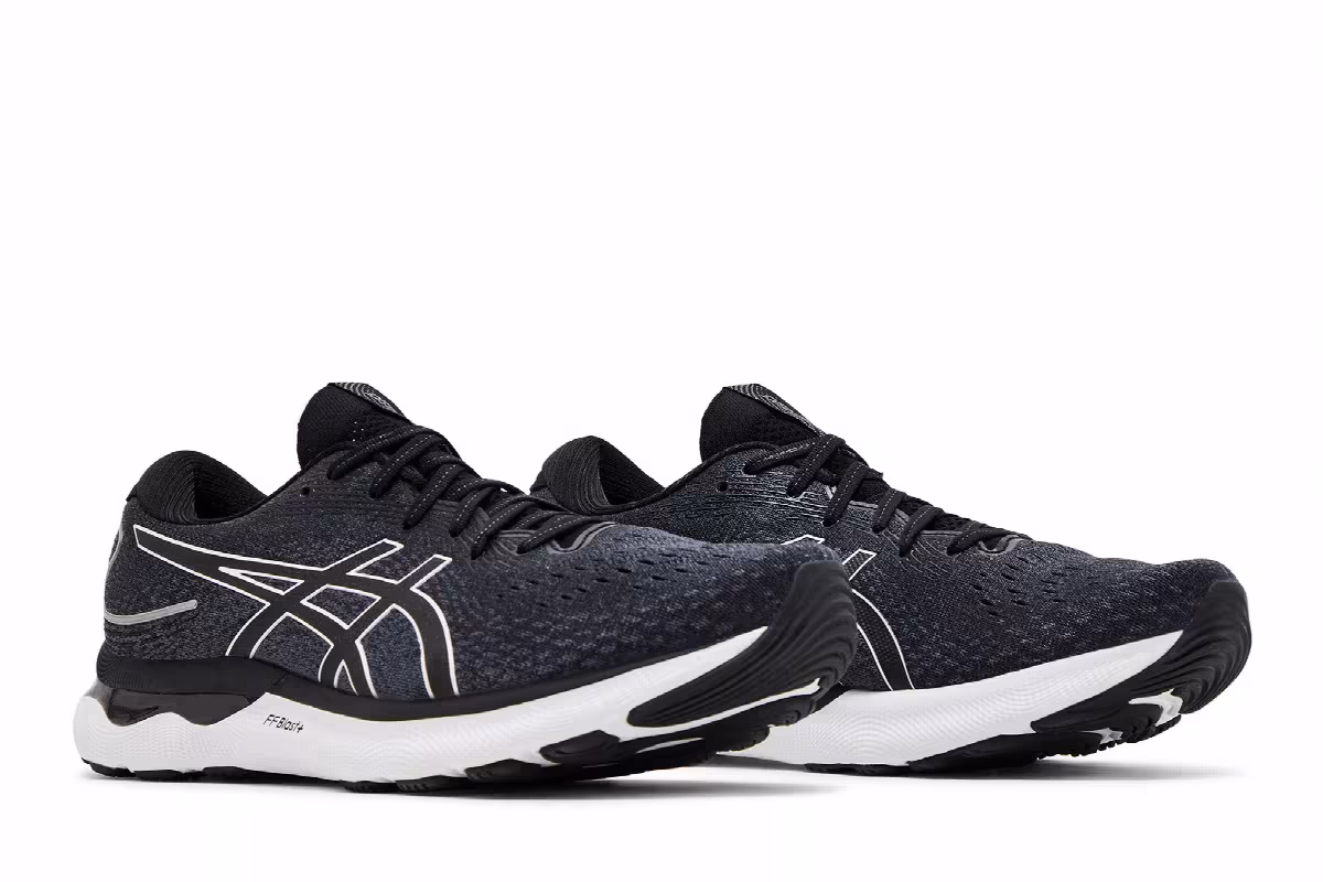 Asics Gel Nimbus 24 2E Wide Black White, view 9