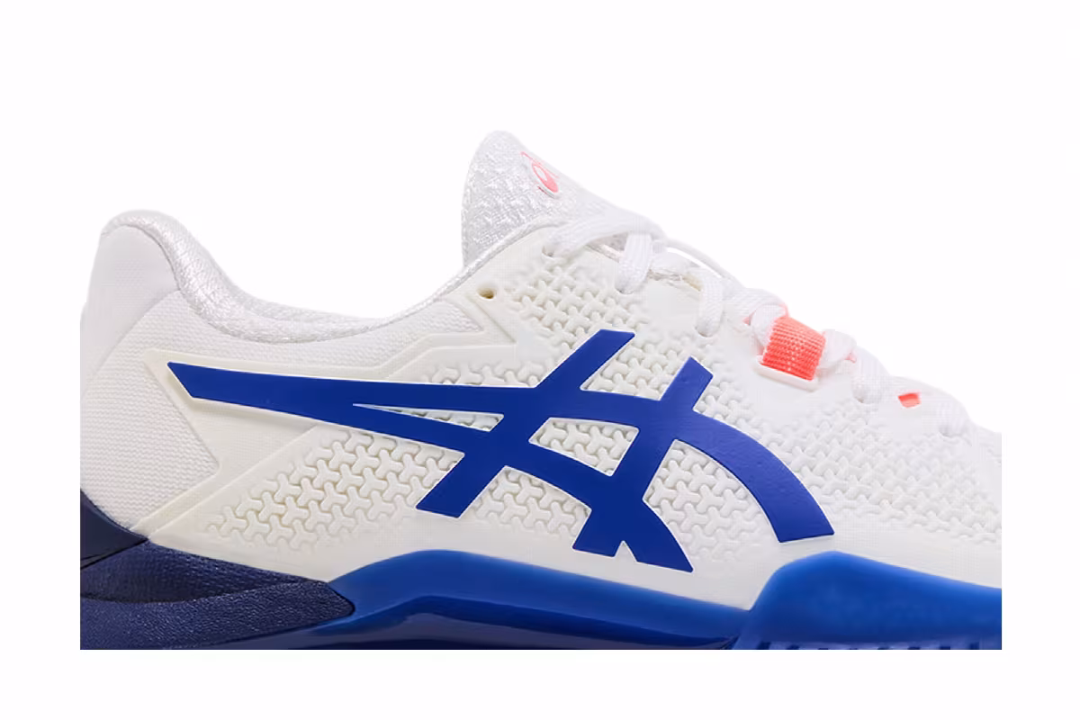 ASICS Women's Gel Resolution 8 White Lapis Lazuli Blue, view 3