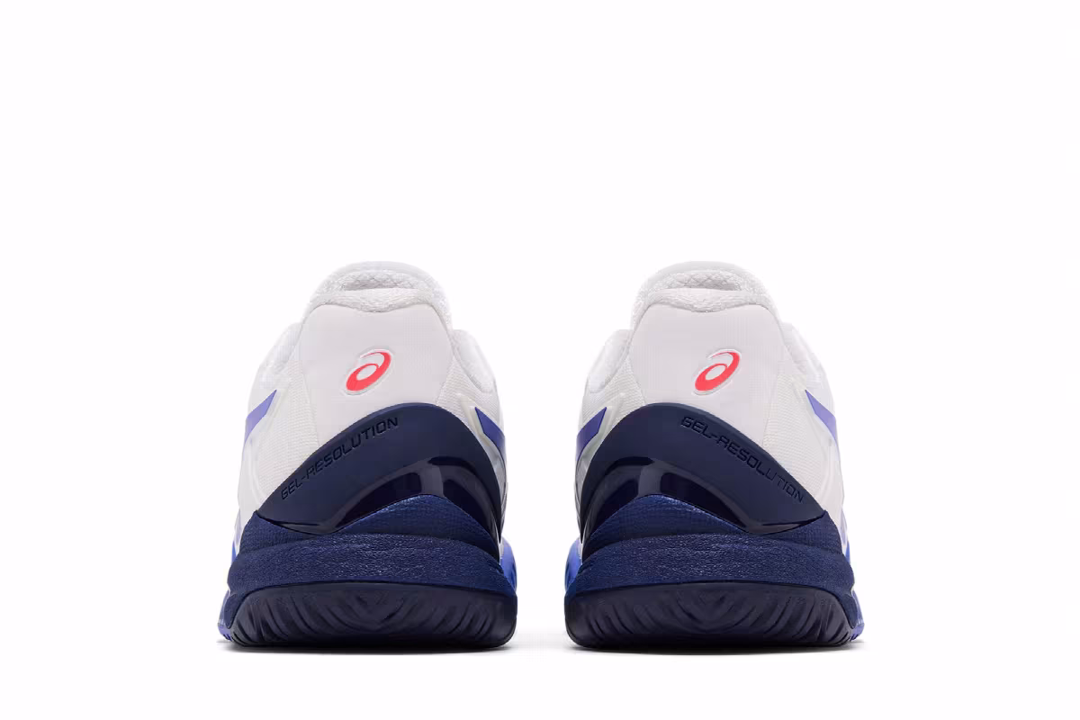 ASICS Women's Gel Resolution 8 White Lapis Lazuli Blue, view 7