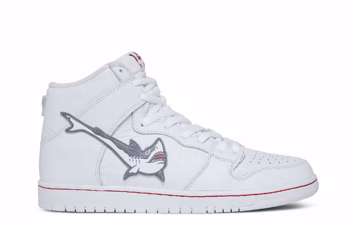 Oski x Nike Dunk High SB Great White Shark, view 2