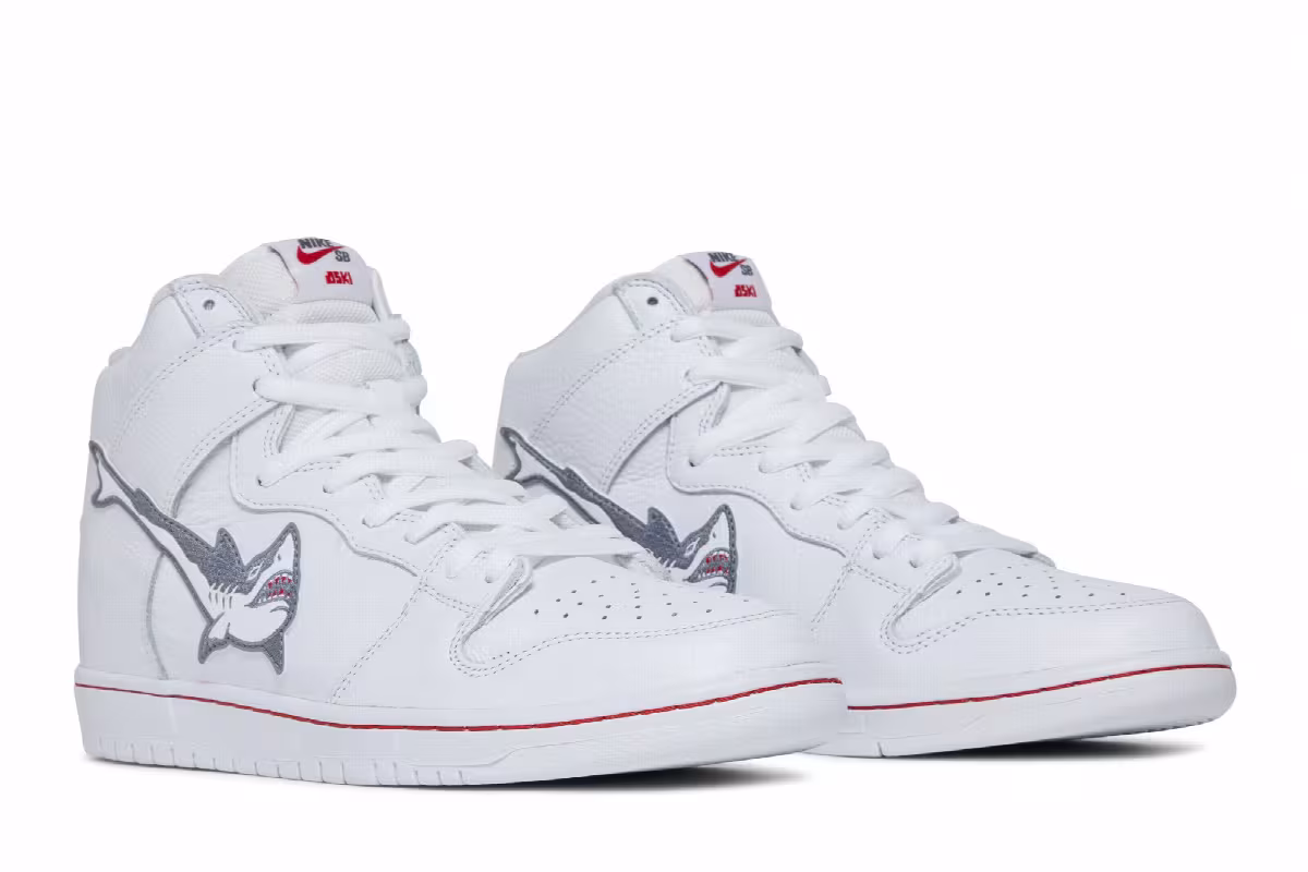 Oski x Nike Dunk High SB Great White Shark, view 9