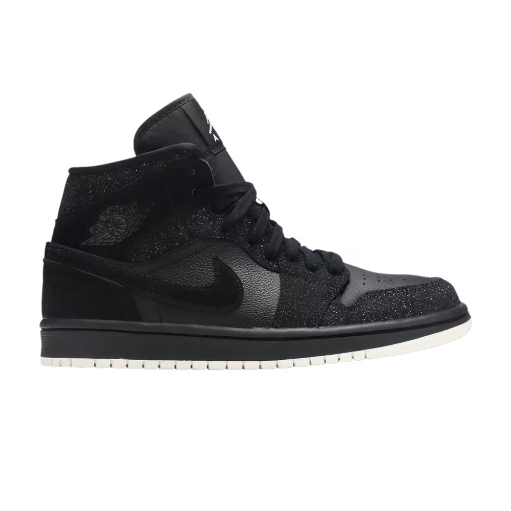 Women's Air Jordan 1 Mid Black Glitter