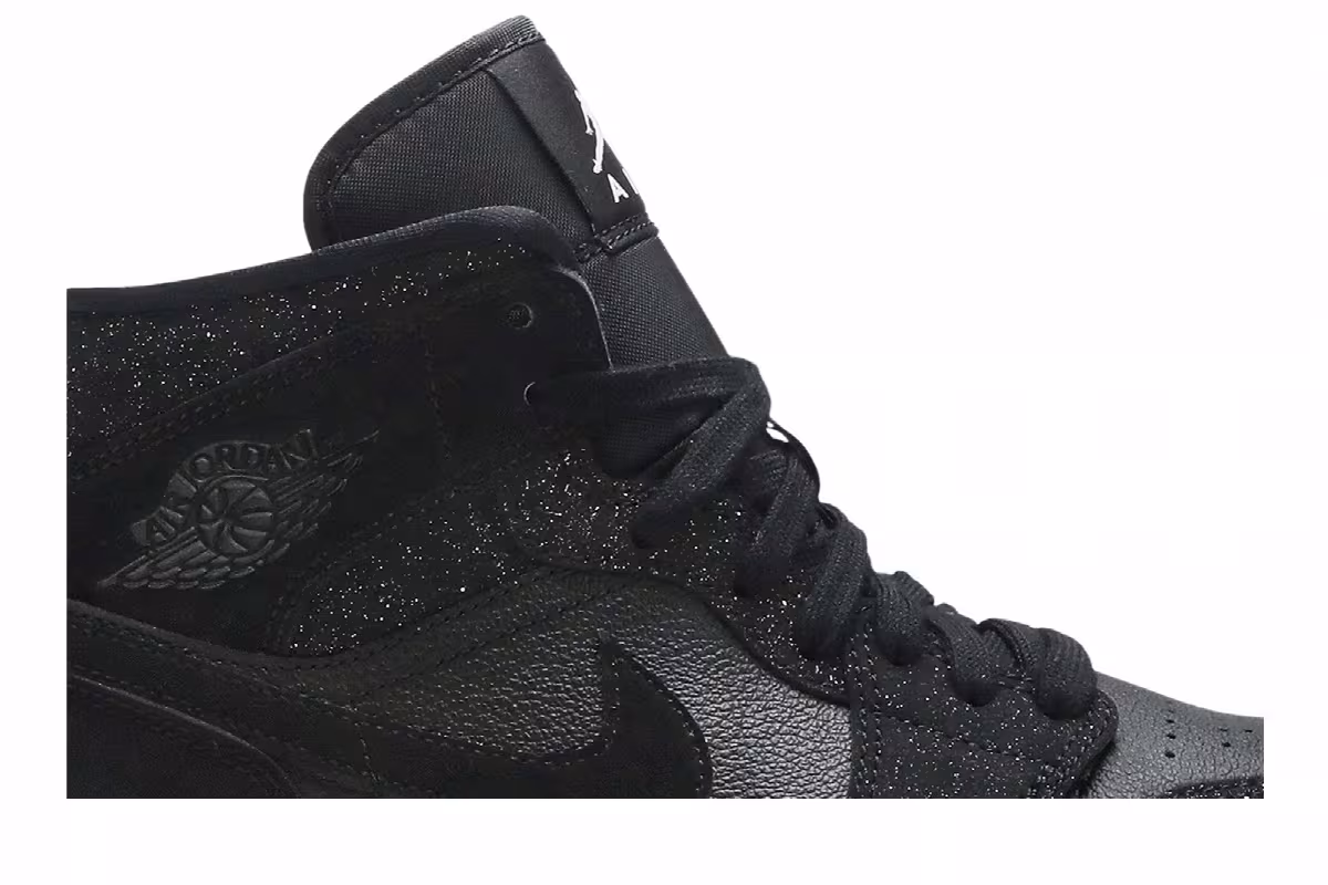 Women's Air Jordan 1 Mid Black Glitter, view 3
