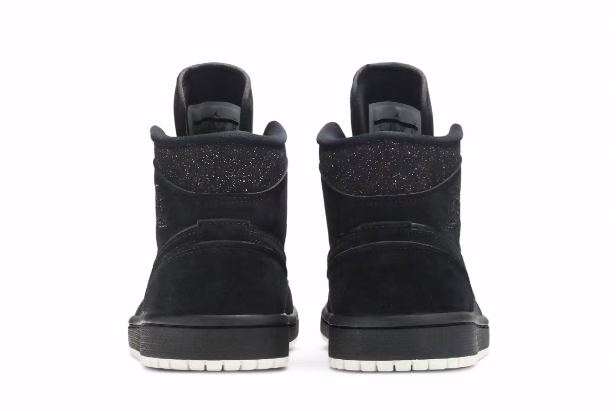 Women's Air Jordan 1 Mid Black Glitter, view 7