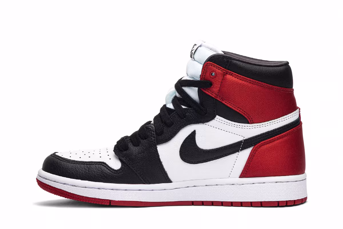 Women's Air Jordan 1 High Satin Black Toe, view 4
