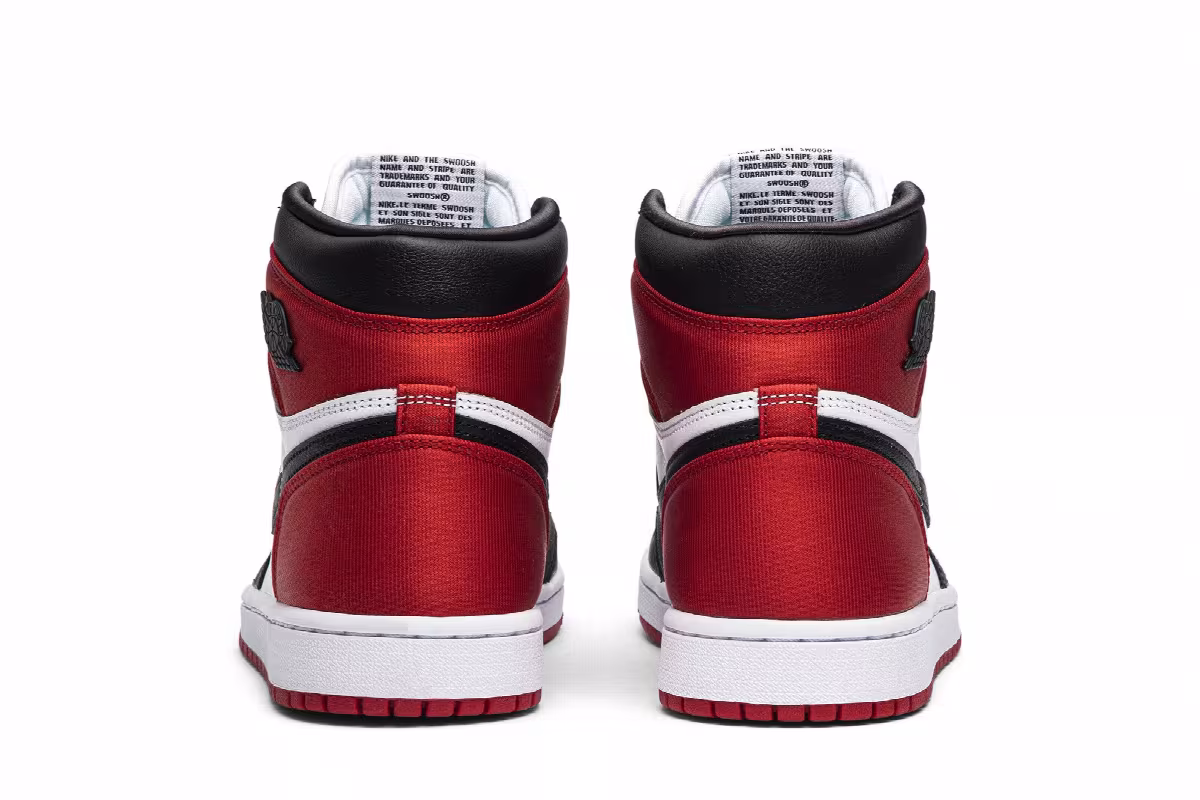 Women's Air Jordan 1 High Satin Black Toe, view 7