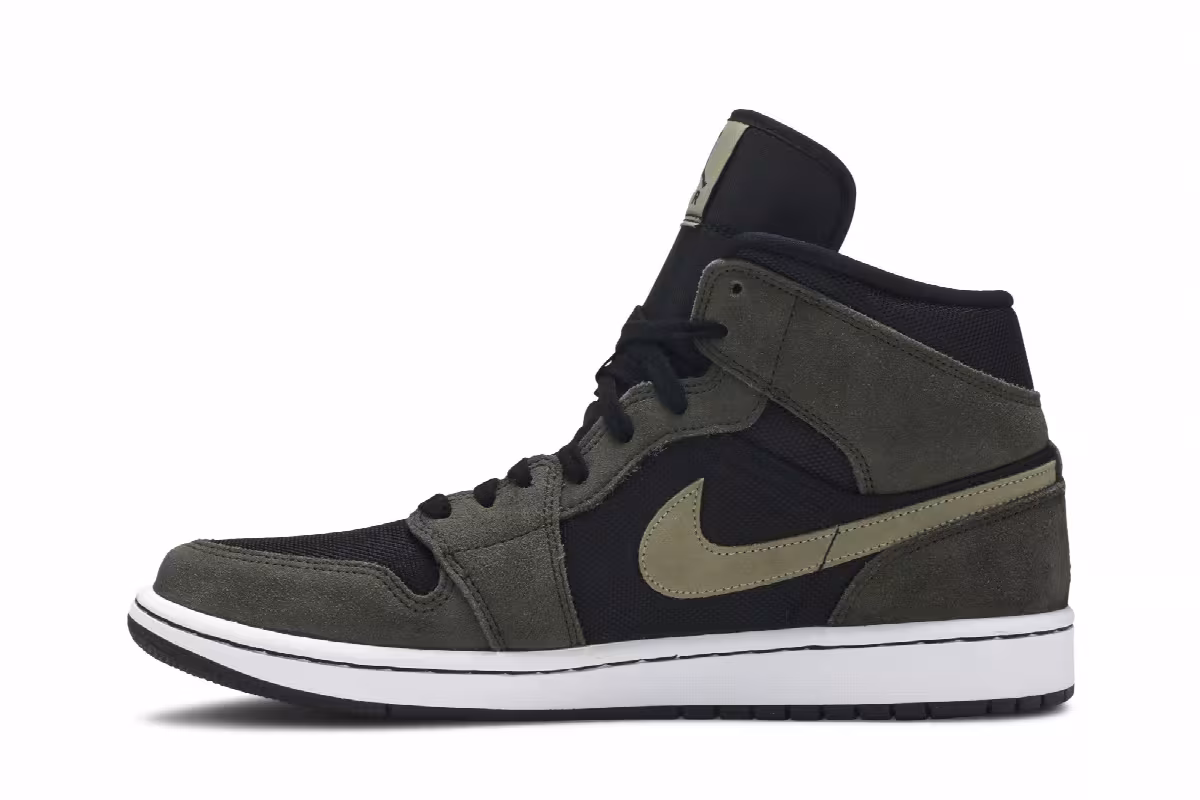 Women's Air Jordan 1 Mid Olive, view 4
