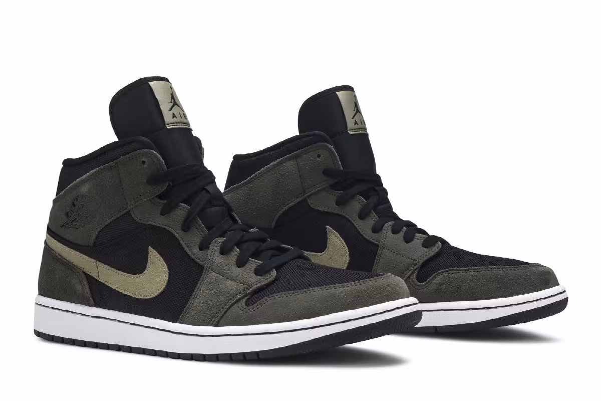 Women's Air Jordan 1 Mid Olive, view 9