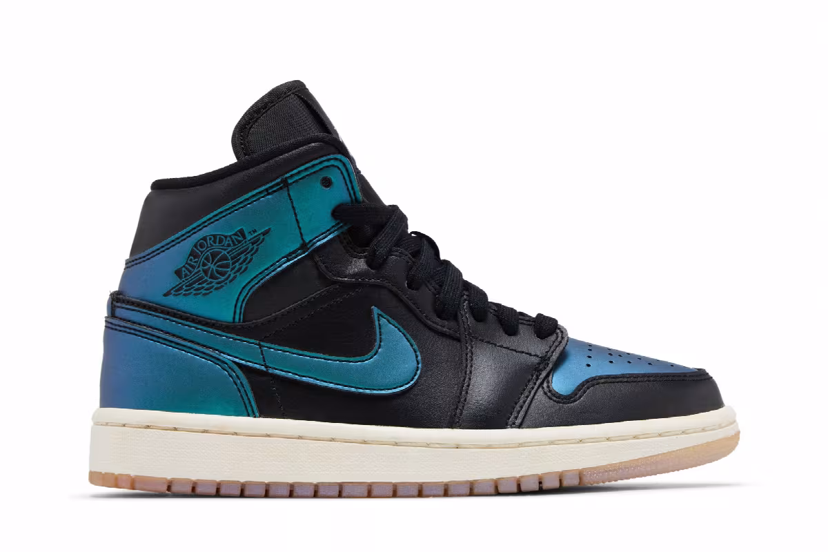 Women's Air Jordan 1 Mid Metallic Turquoise, view 2