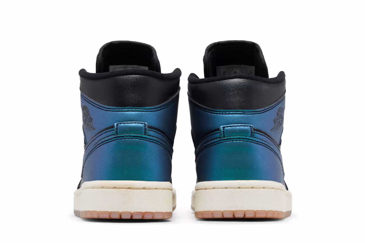 Women's Air Jordan 1 Mid Metallic Turquoise, view 7