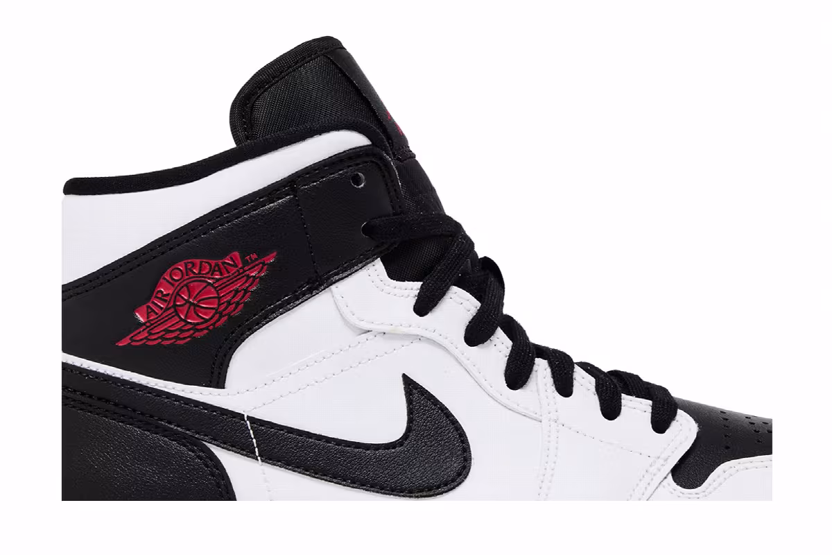 Women's Air Jordan 1 Mid White Black, view 3