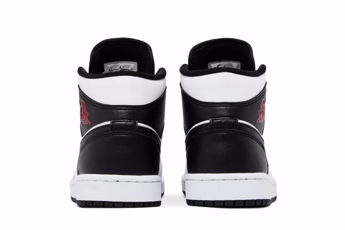 Women's Air Jordan 1 Mid White Black, view 7