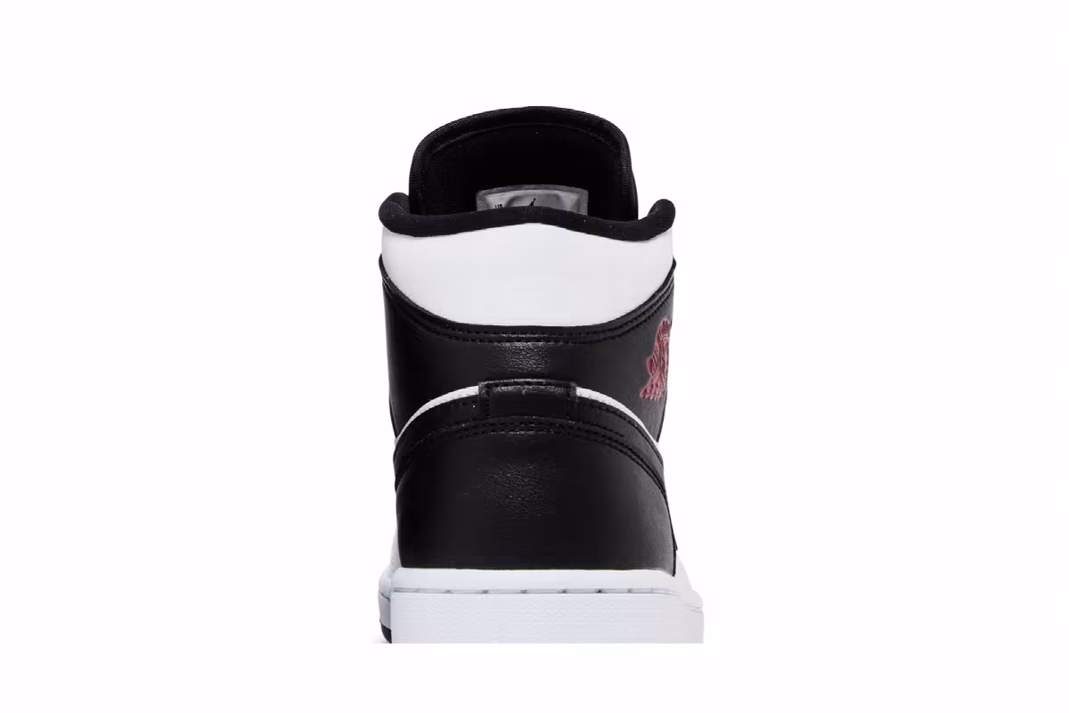 Women's Air Jordan 1 Mid White Black, view 8