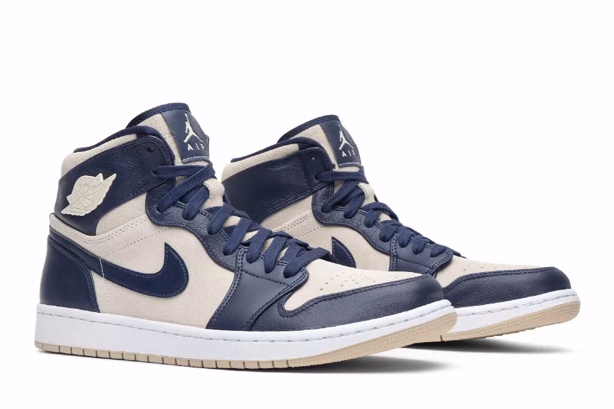Women's Air Jordan 1 High Navy Cream, view 9