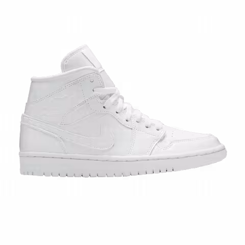 Wmns Air Jordan 1 Mid Patent 'Triple White'
