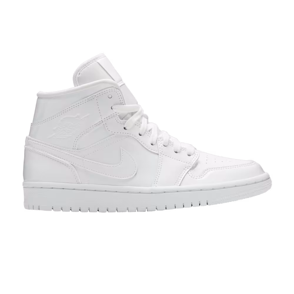 Women's Air Jordan 1 Mid Patent Triple White