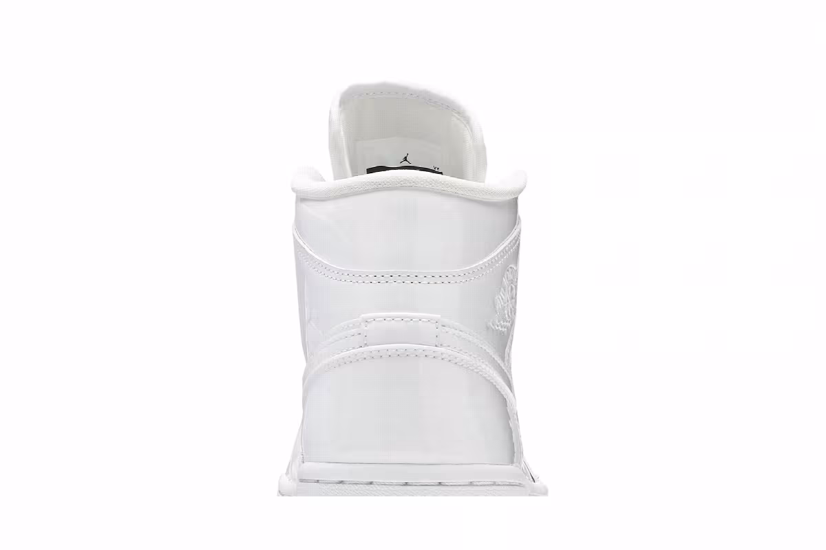 Women's Air Jordan 1 Mid Patent Triple White, view 8
