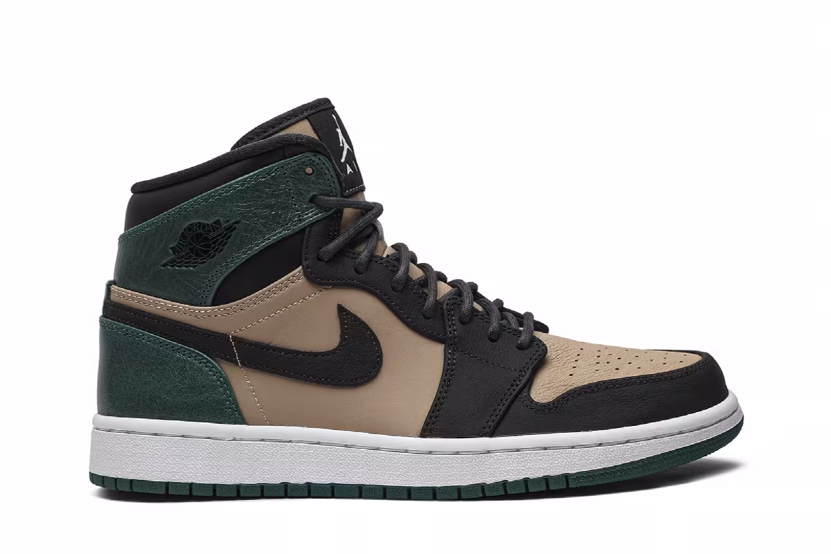 Women's Air Jordan 1 High Premium Mystic Green, view 2