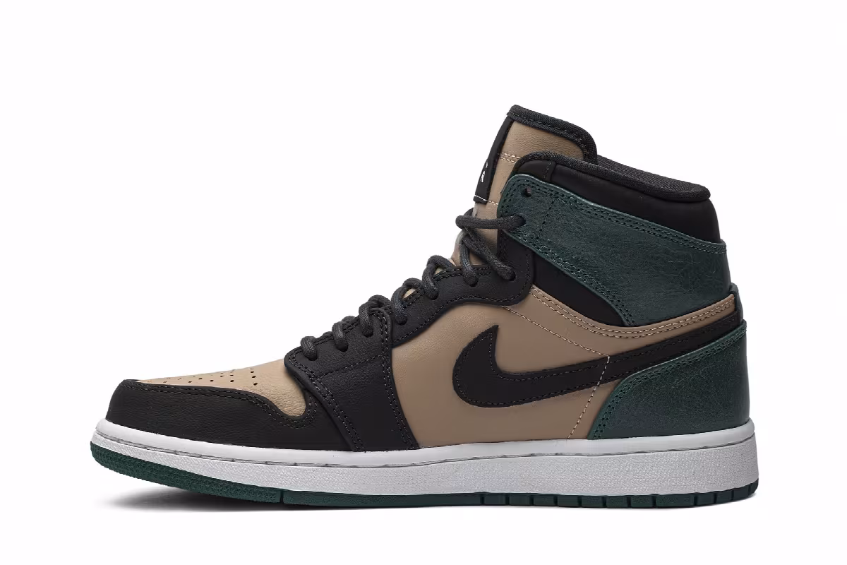Women's Air Jordan 1 High Premium Mystic Green, view 4