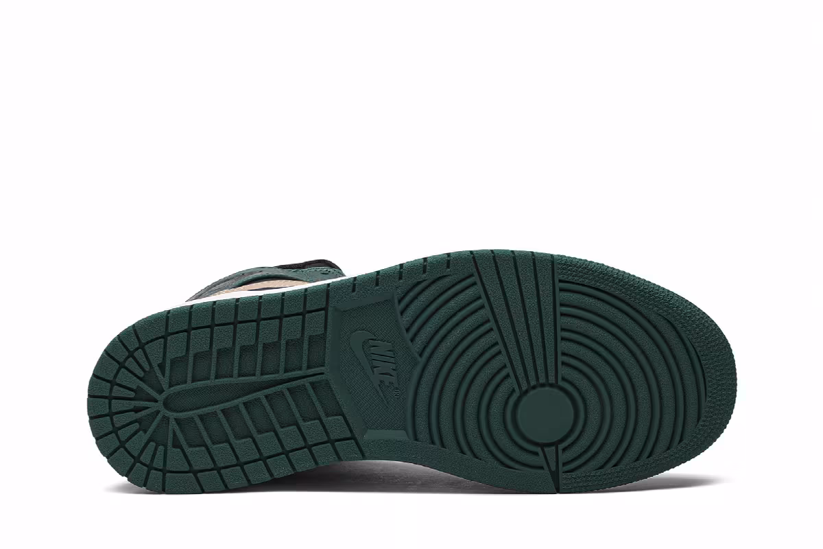 Women's Air Jordan 1 High Premium Mystic Green, view 5