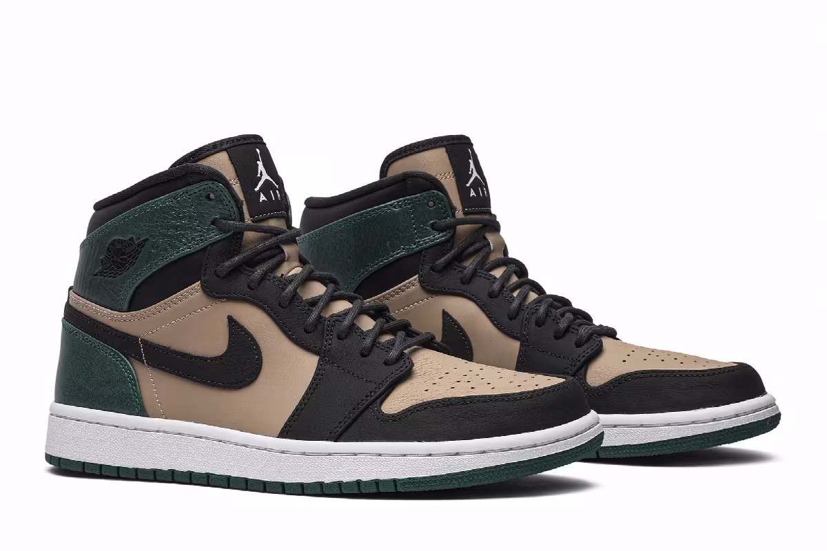 Women's Air Jordan 1 High Premium Mystic Green, view 9