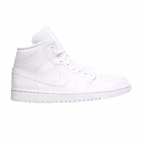 Wmns Air Jordan 1 Mid 'Triple White Patent'