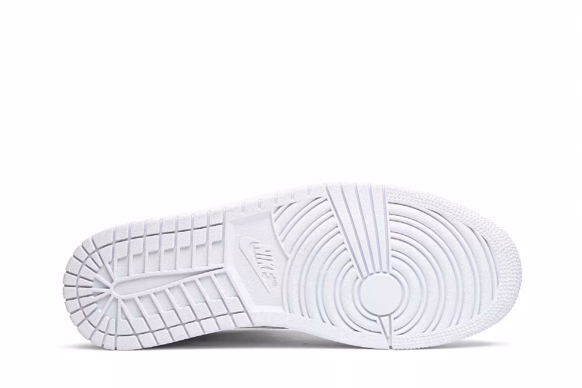 Women's Air Jordan 1 Mid Triple White, view 5