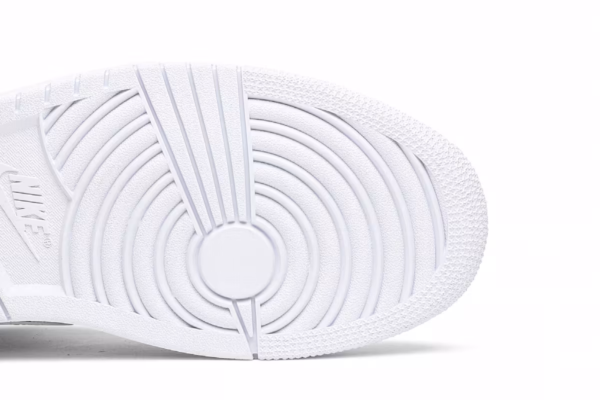 Women's Air Jordan 1 Mid Triple White, view 6