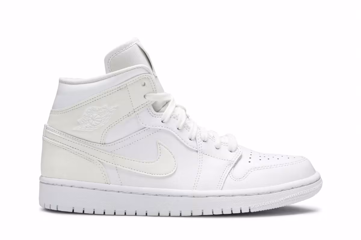 Women's Air Jordan 1 Mid White Ivory, view 2