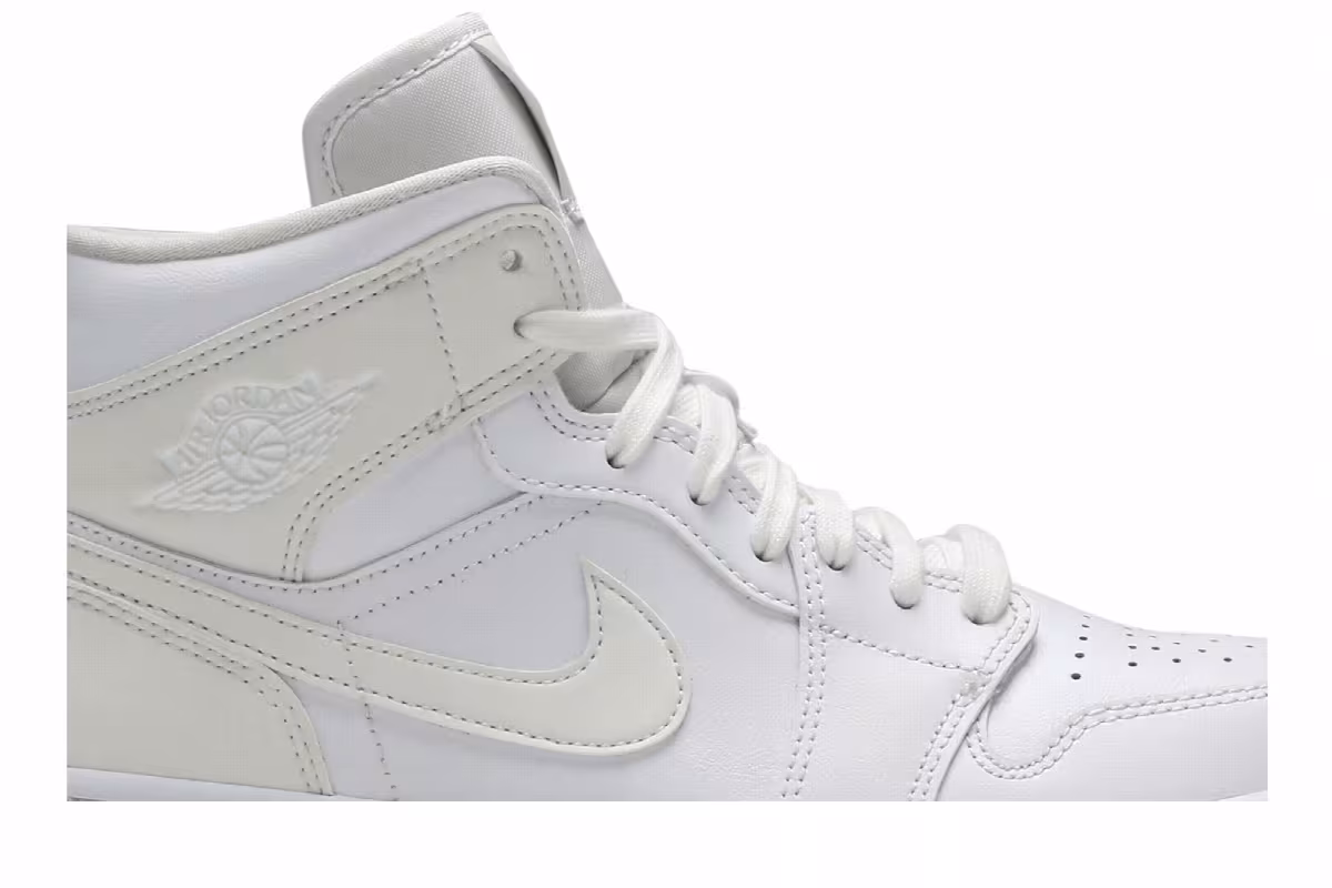 Women's Air Jordan 1 Mid White Ivory, view 3