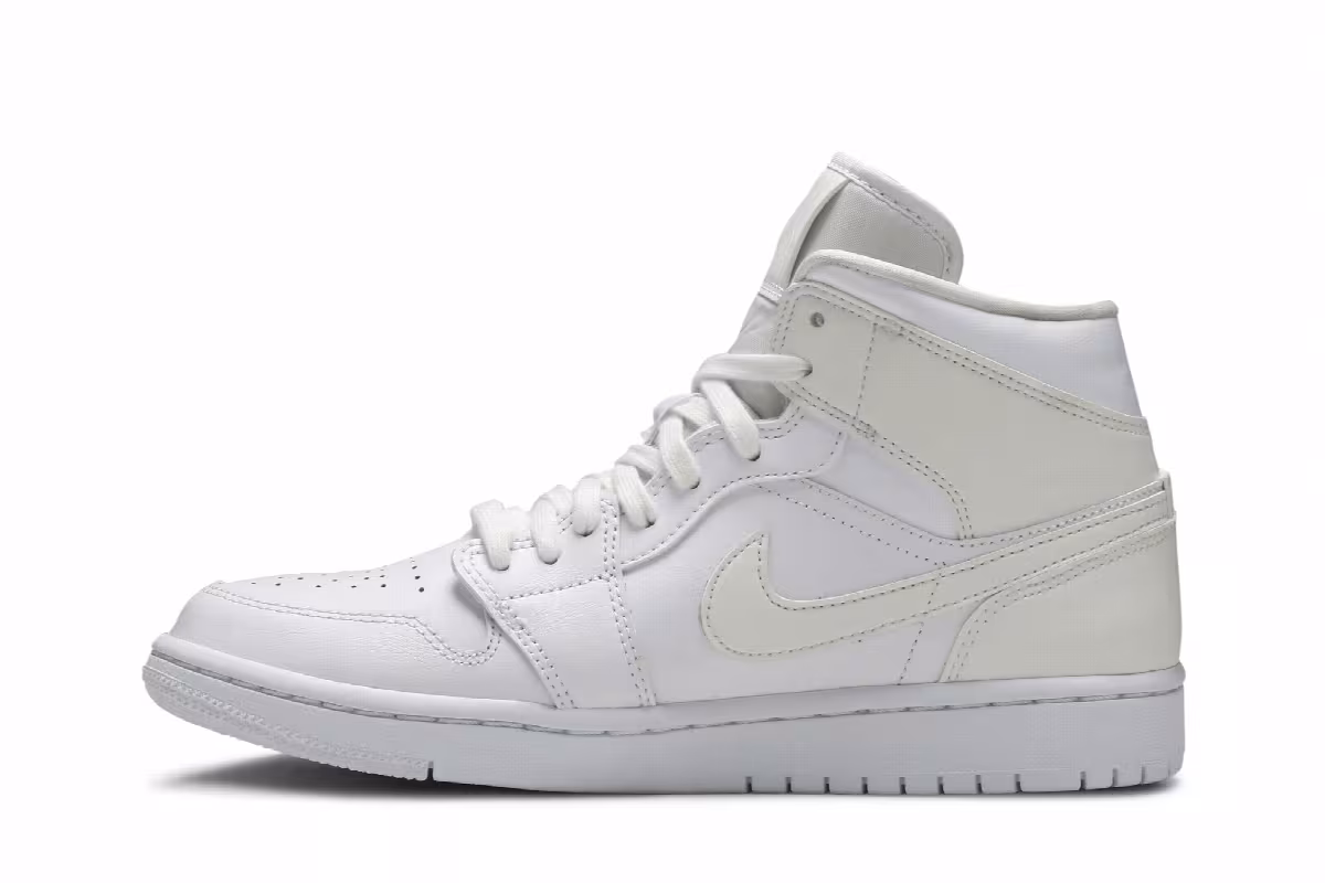 Women's Air Jordan 1 Mid White Ivory, view 4