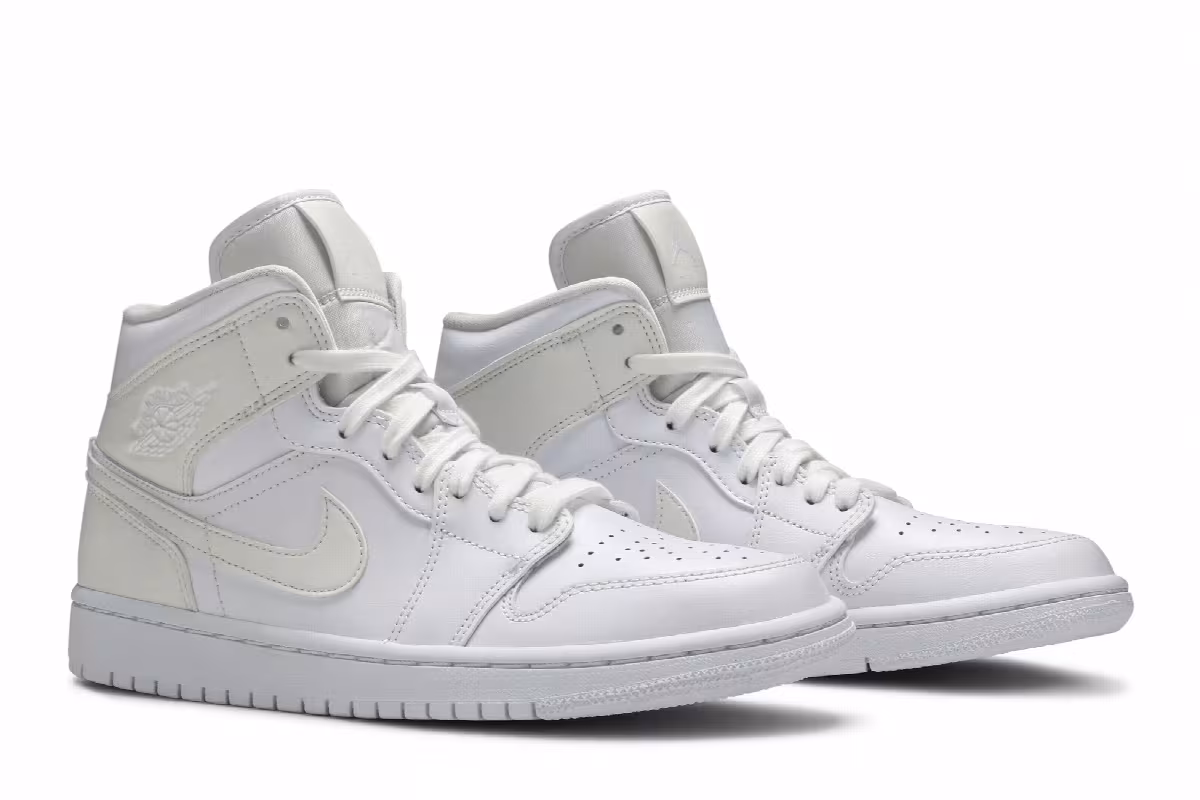 Women's Air Jordan 1 Mid White Ivory, view 9