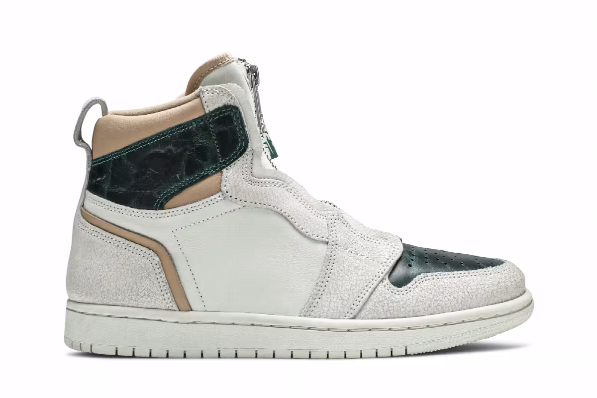 Women's Air Jordan 1 High Zip Mystic Green, view 2