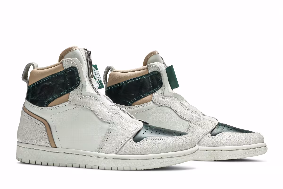Women's Air Jordan 1 High Zip Mystic Green, view 9