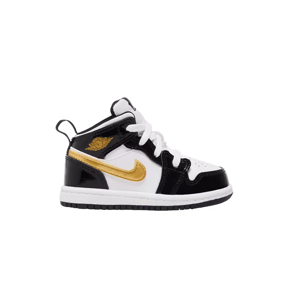 Air Jordan 1 Mid Patent SE TD Black Gold