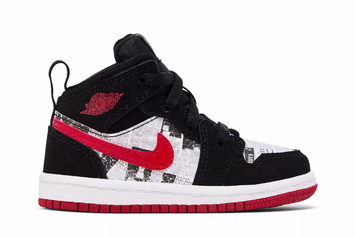 Air Jordan 1 Mid SE TD Newspaper Air Times, view 2