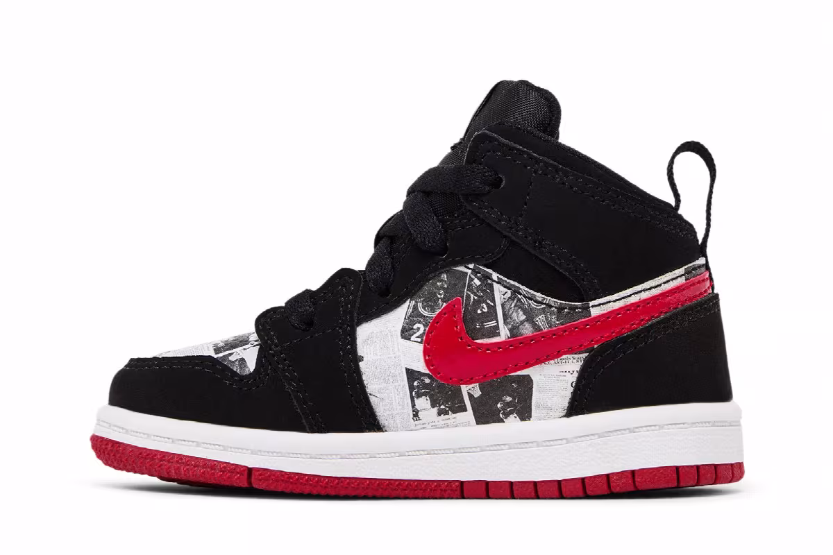 Air Jordan 1 Mid SE TD Newspaper Air Times, view 4